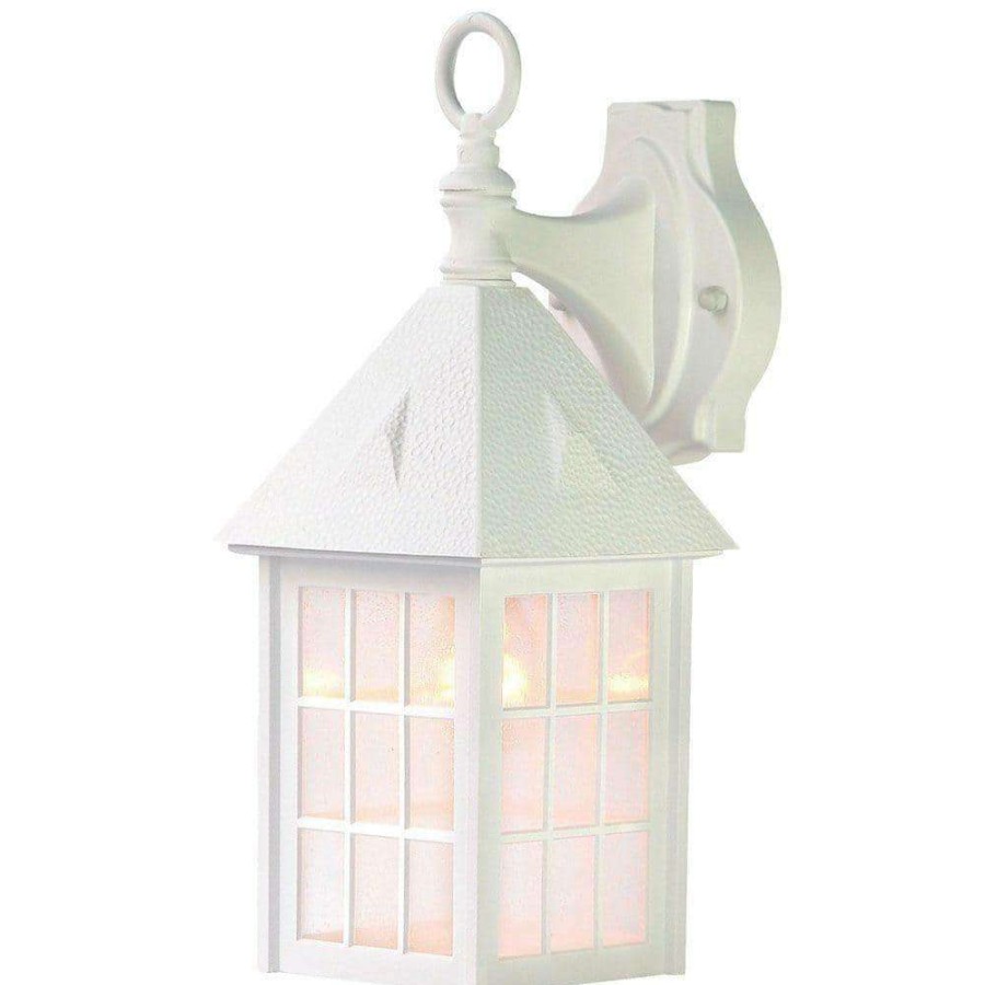 Outdoor Lighting * | Outer Banks Collection 1-Light Textured White Outdoor Wall Lantern Sconce By Acclaim Lighting