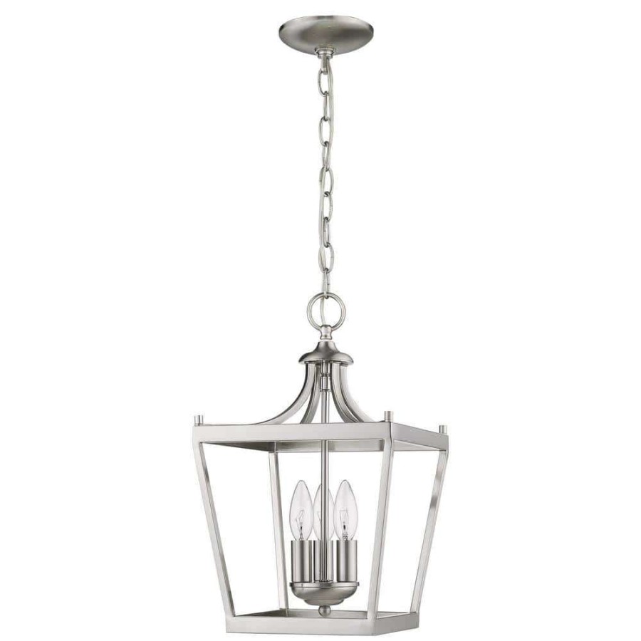 Pendant Lights * | Kennedy 3-Light Satin Nickel Pendant By Acclaim Lighting