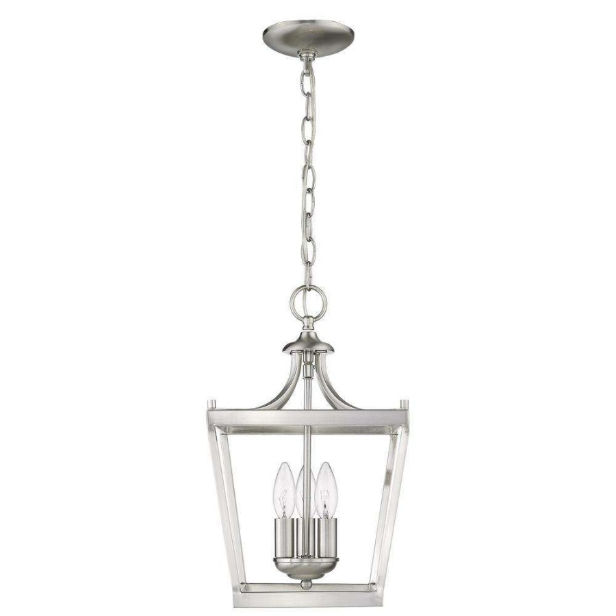 Pendant Lights * | Kennedy 3-Light Satin Nickel Pendant By Acclaim Lighting