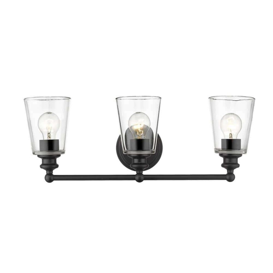 Vanity Lighting * | Ceil 3-Light Matte Black Vanity Light By Acclaim Lighting