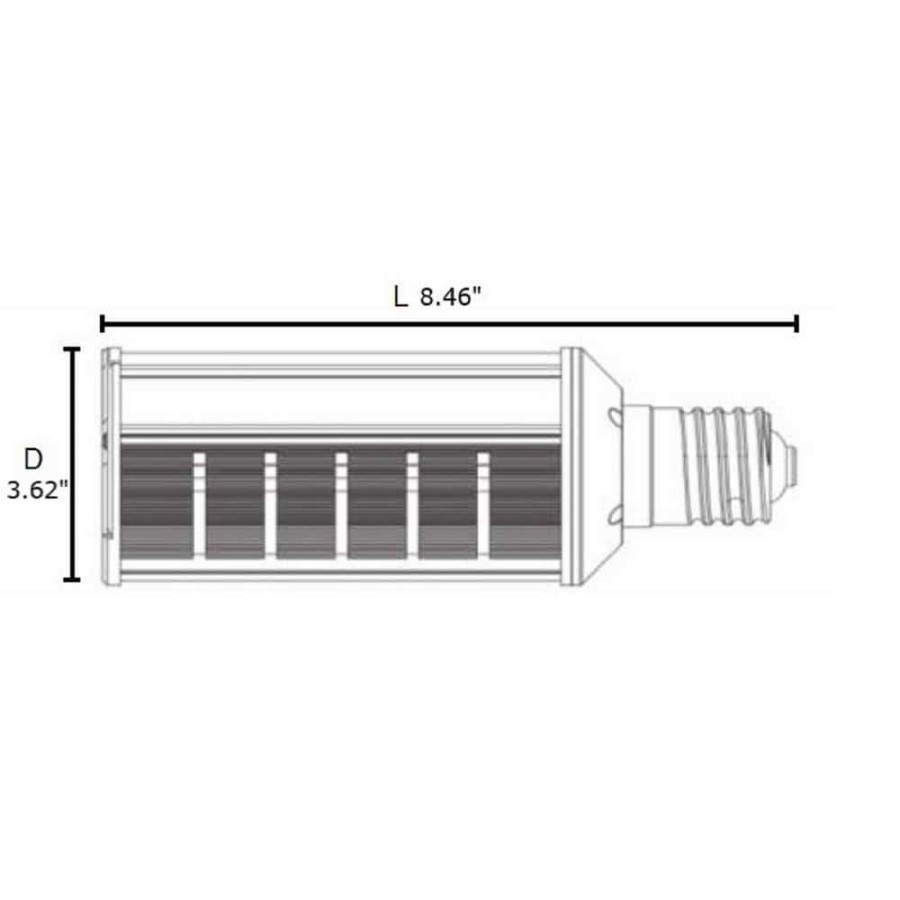 Light Bulbs * | 175-Watt Equivalent 40-Watt Corn Cob Ed17 Led Wall Pack Horizontal Bypass Light Bulb Mog 120-277V Cool White 4000K 84027 By Halco Lighting Technologies