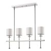 Chandeliers * | Kara Indoor 4-Light (Island)Polished Nickel Chandelier With Shades And Crystal Bobeches By Acclaim Lighting