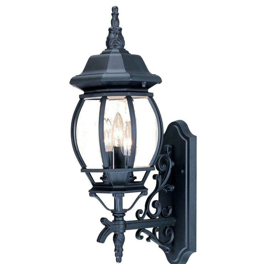 Outdoor Lighting * | Chateau Collection 3-Light Matte Black Outdoor Wall Lantern Sconce By Acclaim Lighting